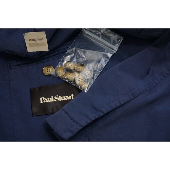 Paul Stuart Made in Italy Navy Garment Wash Patch Pocket Unstructured Jacket S